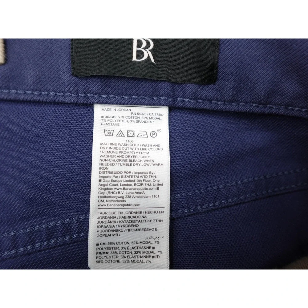 Banana Republic Traveler Pant Mens 32x30 Navy Blue Slim Fit Stretch Chino